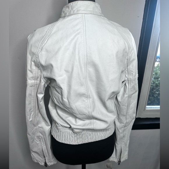 Vintage Diesel White Leather Zip-Up Jacket - Picture 7 of 17